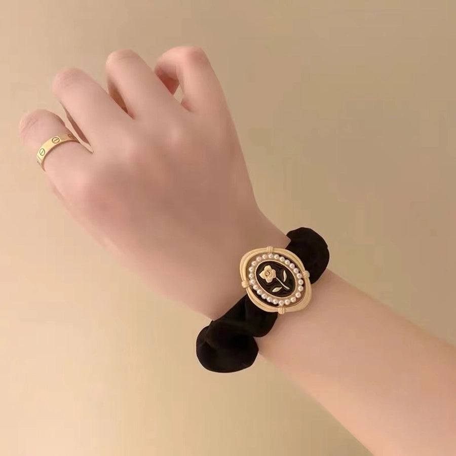 lady flower cloth hair tie