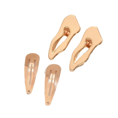 Hot Selling Irregular Metal Side Clip Women's BB Clip Duckbill Clip Combination Suit Barrettes High Sense Head Clip