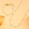 Jewelry Vacation Simple Style Heart Shape 304 Stainless Steel 18K Gold Plated Bracelets Necklace