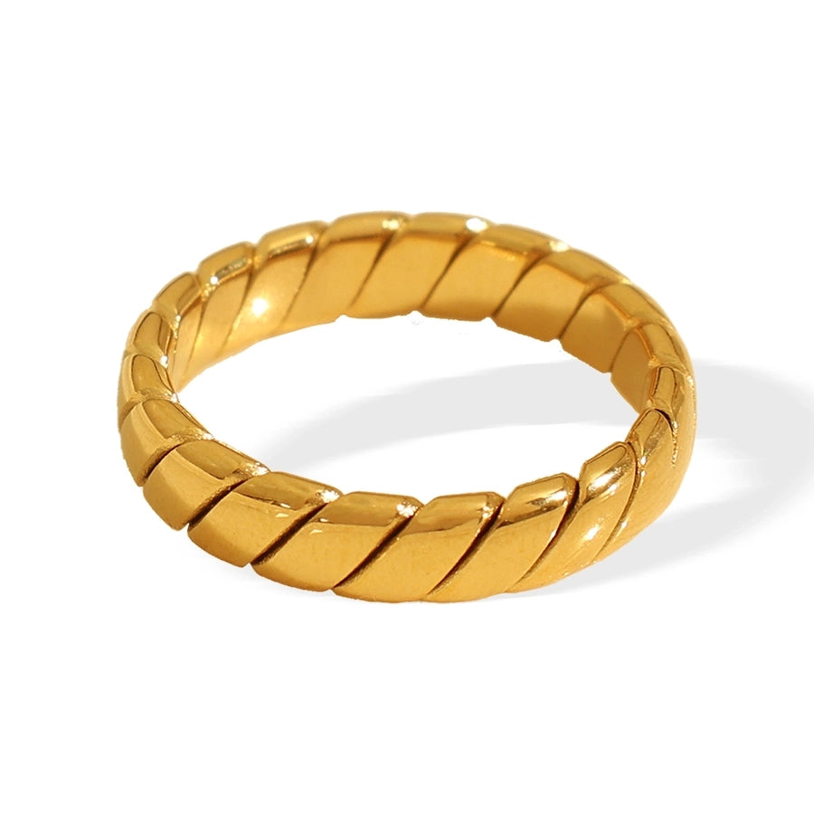 Jewelry Elegant Round 304 Stainless Steel 18K Gold Plated Polishing Plating Rings