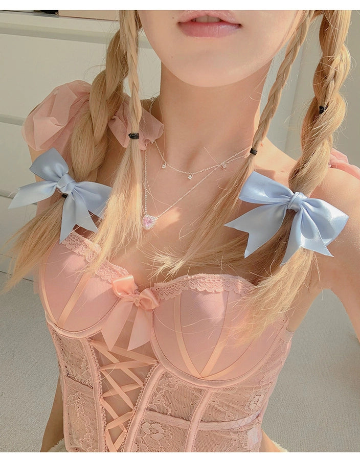 Pink Bow Hairpin Women's Hair Accessories New Internet Celebrant Sweet Bangs Hairpin Cute Headwear Jewelry