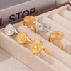Jewelry Hawaiian Modern Style Circle Heart Shape Titanium Steel Open Rings