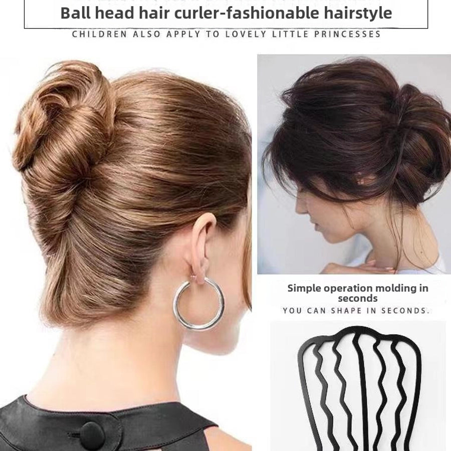 Lazy hair dish artifact meatball head comb hair comb hair clip inverted U-shaped hair clip professional styling headdress hair fork women