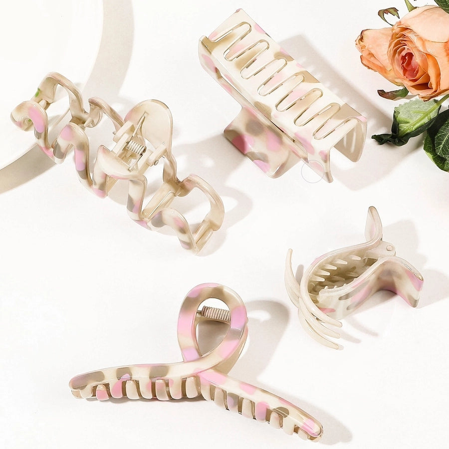 Women's Simple Style Commute Color Block Resin Painted Handmade Hollow Out Hair Claws