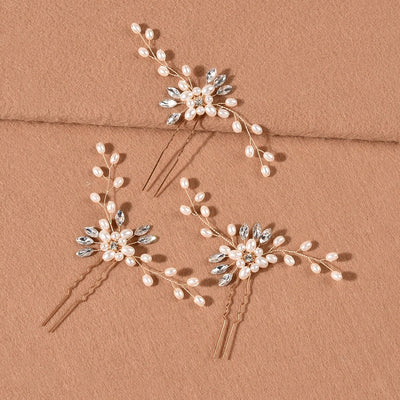 Europe and the United States  Gold Fork White line U-shaped hairpin hair pin headwear factory outlet