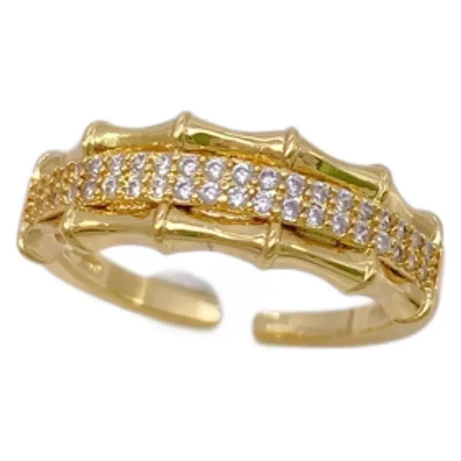 Jewelry Vintage Style Classic Style Bamboo Copper Zircon Plating Rings Bracelets