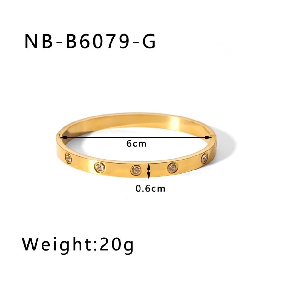 IG Style Simple Style Geometric 304 Stainless Steel Bangle In Bulk
