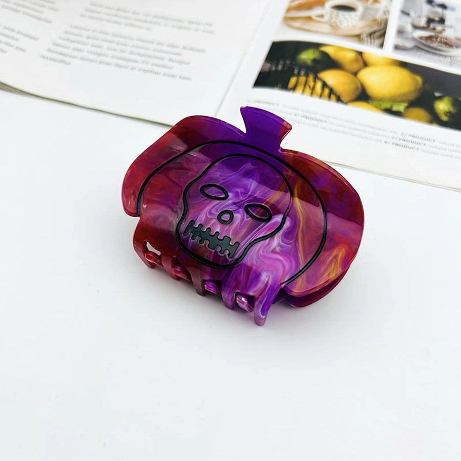 Halloween Original Design Women's Skull Arylic Carving Hair Clip Hair Claws
