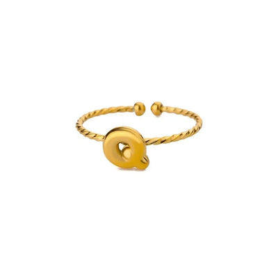 Jewelry Casual Simple Style Streetwear Letter 304 Stainless Steel 18K Gold Plated Open Rings