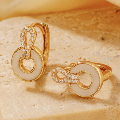 1 Pair Elegant Basic Geometric Inlay Copper Zircon K Gold Plated Rhodium Plated Ear clip