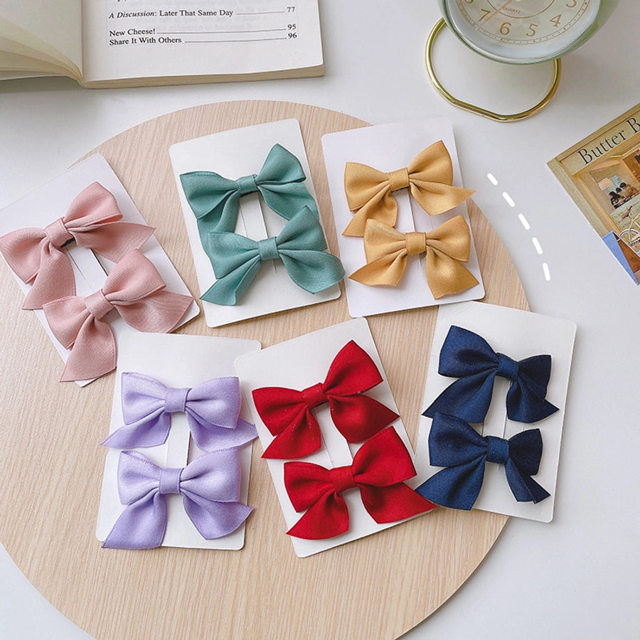 Girl'S Simple Style Classic Style Bow Knot Cloth Braid Hair Clip