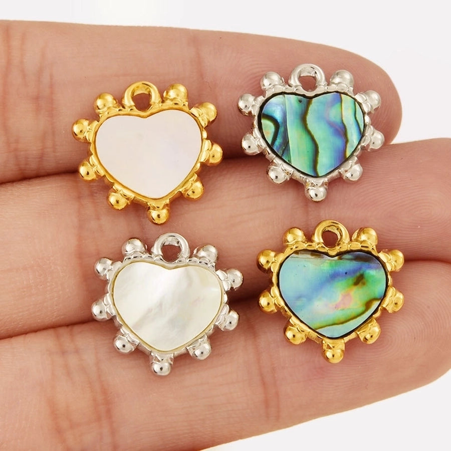 Jewelry Vintage Style Classic Style Heart Shape 304 Stainless Steel Shell Abalone Shell 18K Gold Plated Pendant Necklace