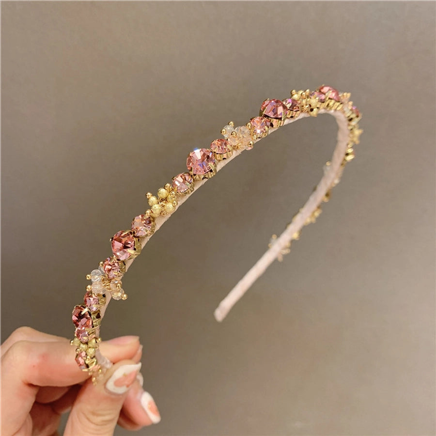 luxurious geometric artificial crystal hair band