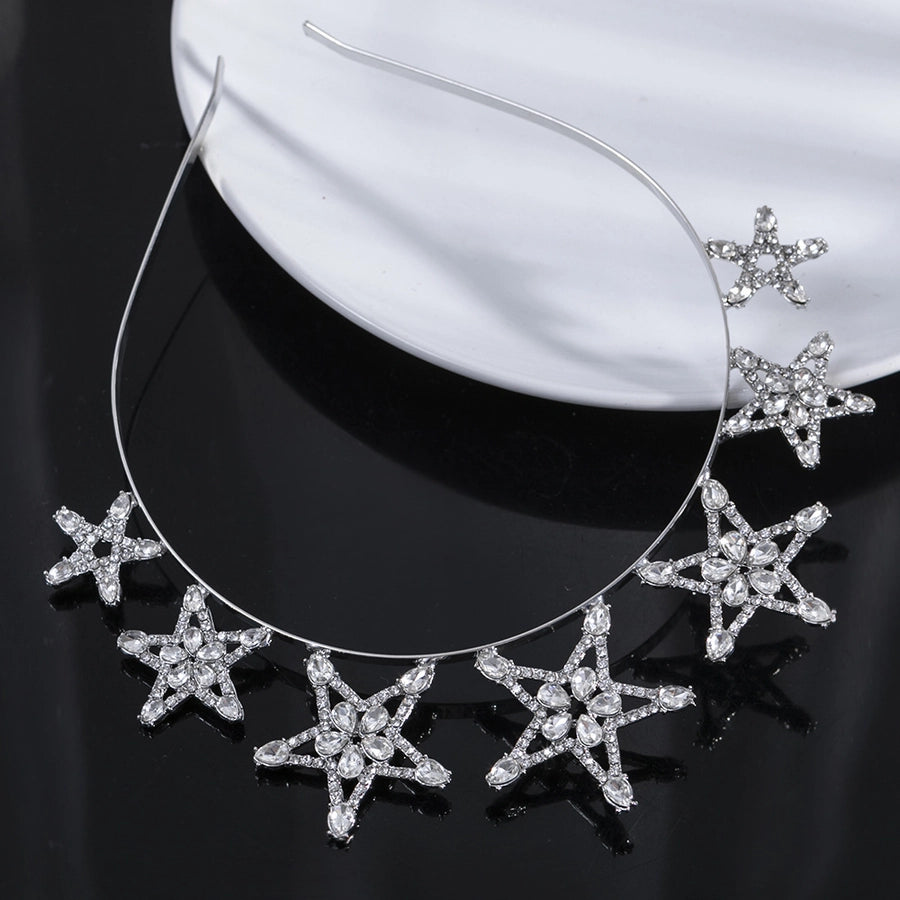 simple style star alloy plating inlay zircon hair band