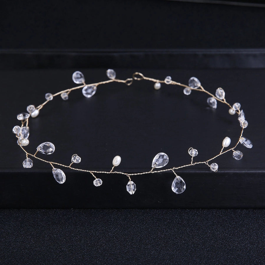 brides lengthened bridal handmade pearl hairband wedding accessories