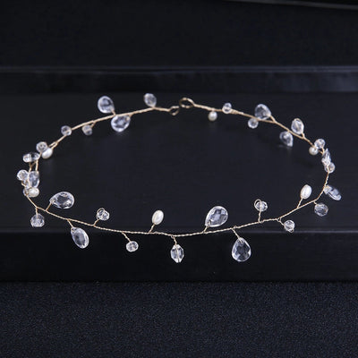 brides lengthened bridal handmade pearl hairband wedding accessories