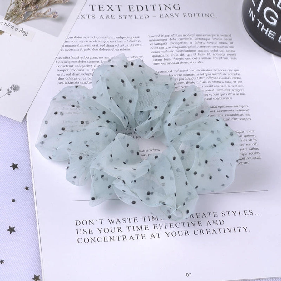 casual simple style polka dots gauze printing hair tie