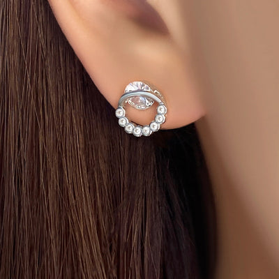 1 Pair Retro Geometric Plating Inlay Copper Zircon Zircon Ear Studs