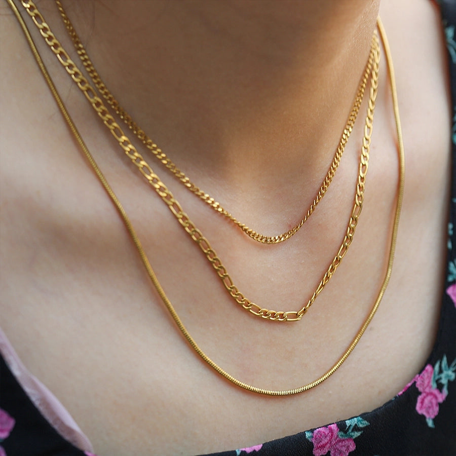 Jewelry Vacation Simple Style Commute Geometric 304 Stainless Steel Three Layer Necklace