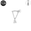 1 Piece Lip Rings Elegant Simple Style Artistic Geometric Pure Titanium Titanium Alloy Zircon 14K Gold Plated Silver Plated Lip Rings Ear Cartilage Rings & Studs