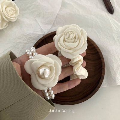 sweet flower cloth epoxy hair clip hair tie 1 piece