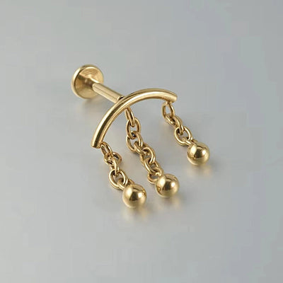 1 Piece Lip Rings Elegant Glam Ethnic Style Clouds Smile Face Wings 304 Stainless Steel Pure Titanium Titanium Alloy Tassel Zircon 14K Gold Plated White Gold Plated Lip Rings Ear Cartilage Rings & Studs