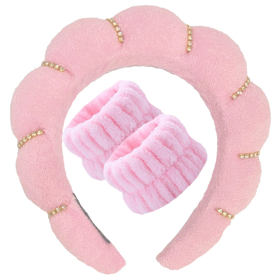 simple style color block towel velvet hair band