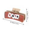 women's vintage style letter poker pu leather plastic hair claws