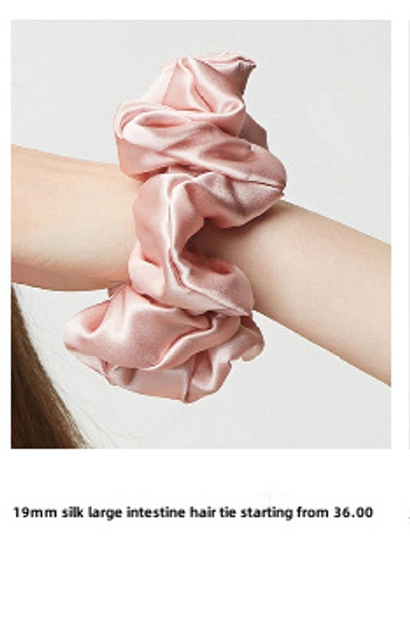 Strictly Selected 19 Mm Silk Hair Band Hair Ring Head Flower 100%  Silk Large Intestine Hair Ring Bright Color Hair Accessories Light Luxury Gift