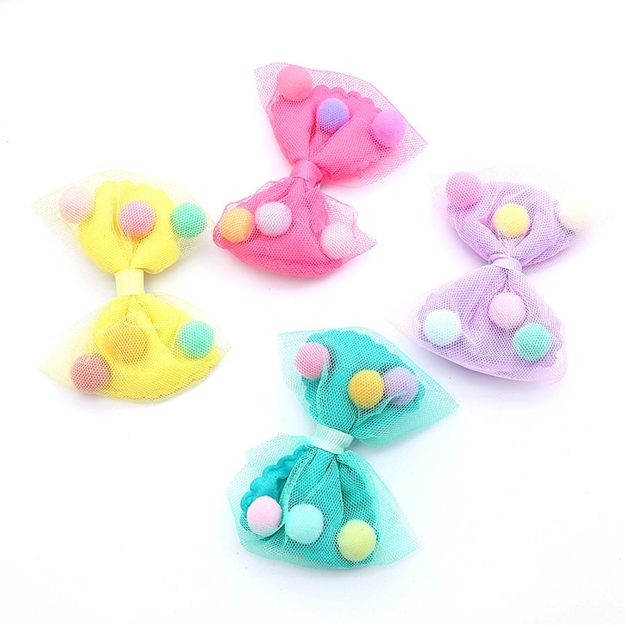 girl's sweet bow knot cloth gauze hair clip