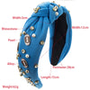 Women's Casual Baroque Style Rugby Knot Alloy Cloth Inlay Rhinestones Pearl Hair Band