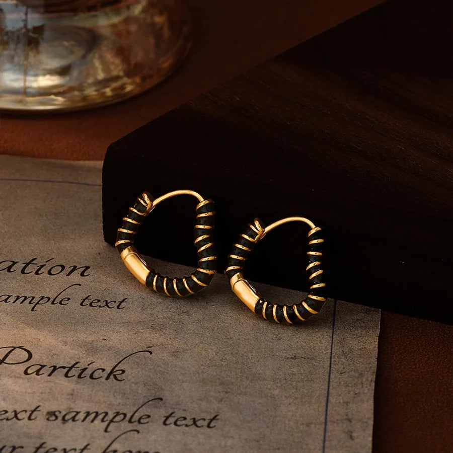 1 Pair Elegant Classical Sweet Circle Inlay Copper Freshwater Pearl Zircon 18K Gold Plated Earrings