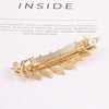 women's lady simple style leaves metal hair clip