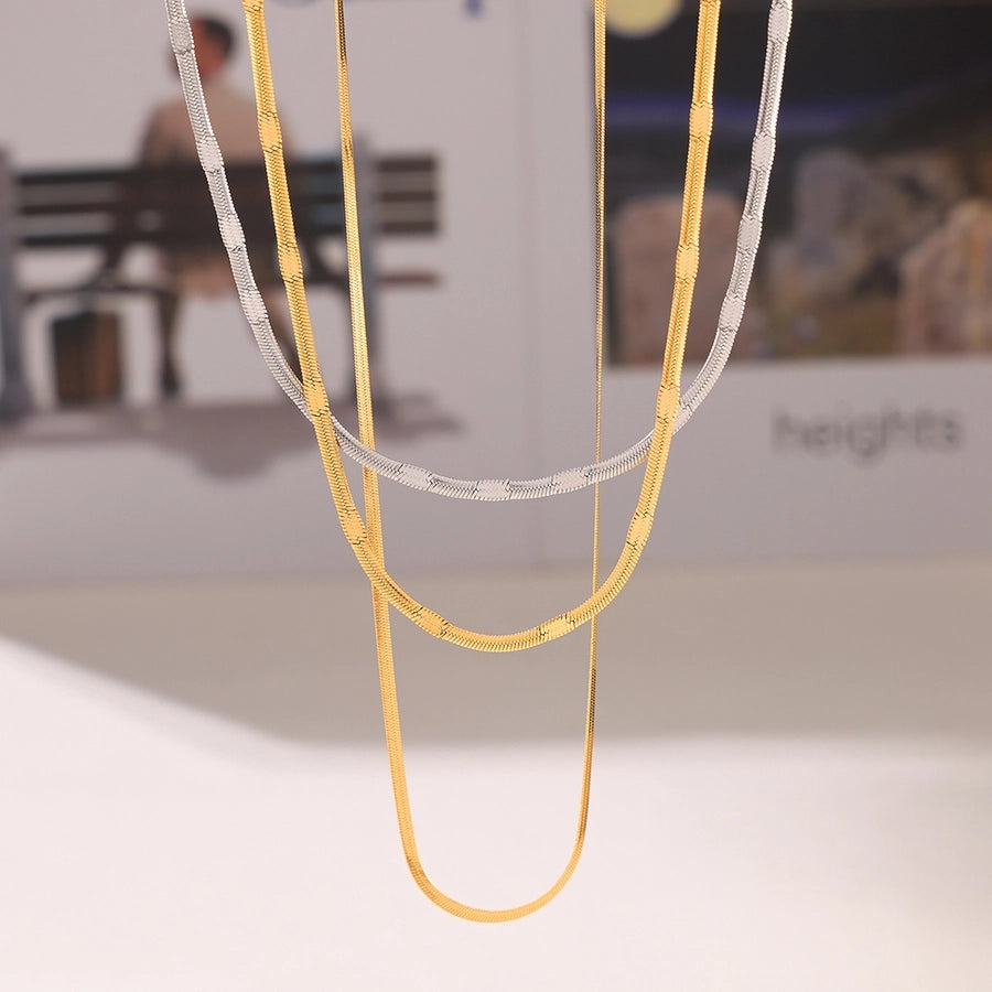 Jewelry Vacation Modern Style Simple Style Solid Color Titanium Steel Necklace