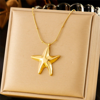 Jewelry Casual Vintage Style Starfish 304 Stainless Steel Pendant Necklace