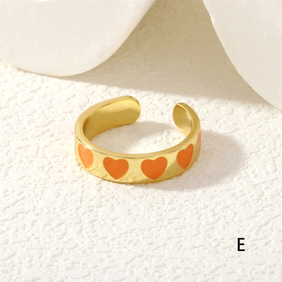 Jewelry Cute Pentagram Copper Enamel Open Rings