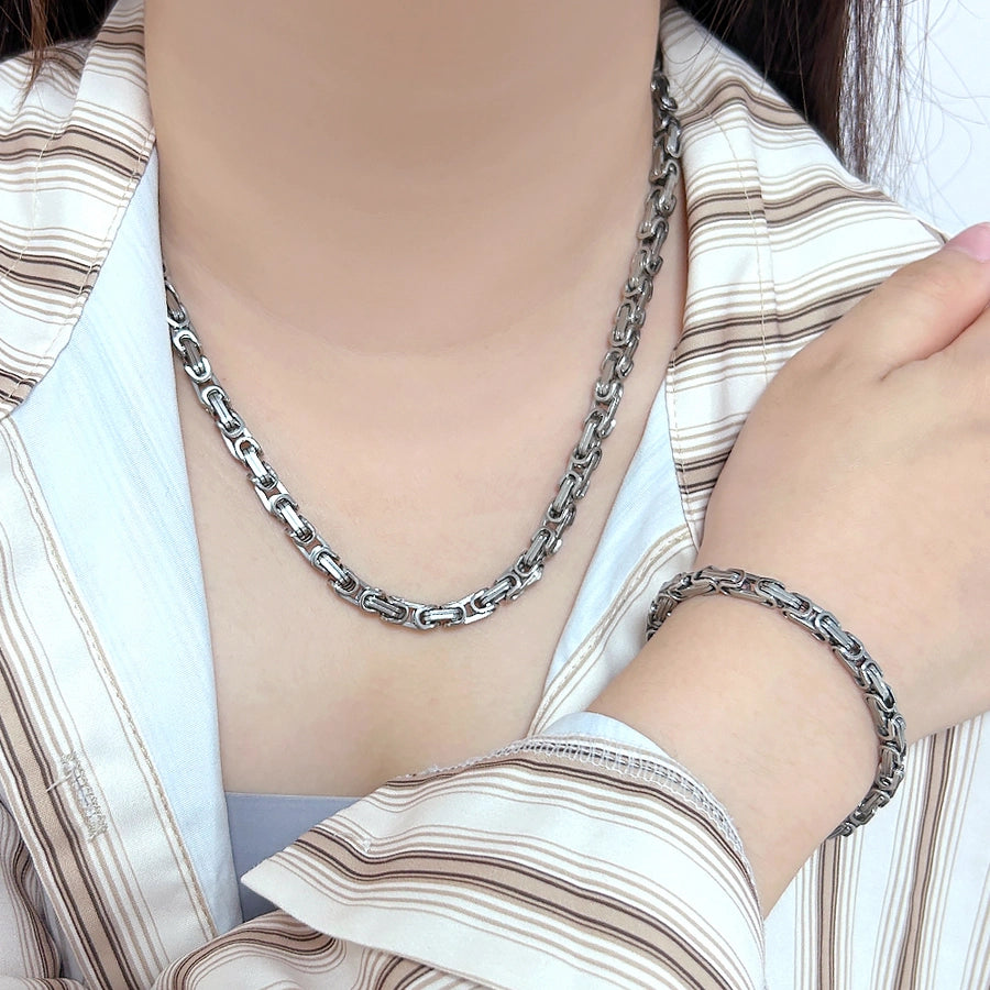 Jewelry Hip-Hop Commute Geometric 667 Stainless Steel Bracelets Necklace