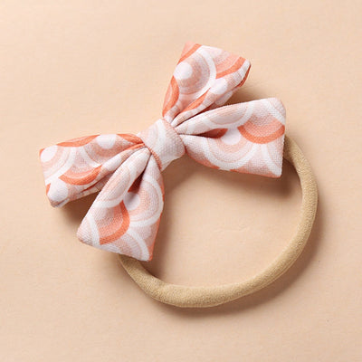 fashion bow floral nylon soft infant baby headband