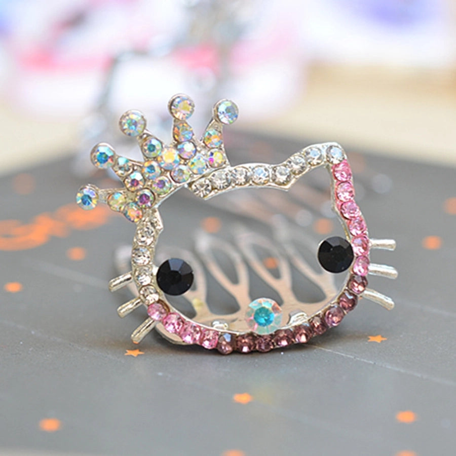 fashion crown gauze epoxy inlay rhinestones hair clip hair band 1 piece