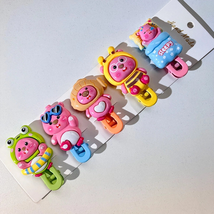 LOOPY Little Beaver Children's Hairpin Duckbill Clip Side Bangs Clip Broken Hairpin Little Girl's Headwear Ruby Hair Accessories