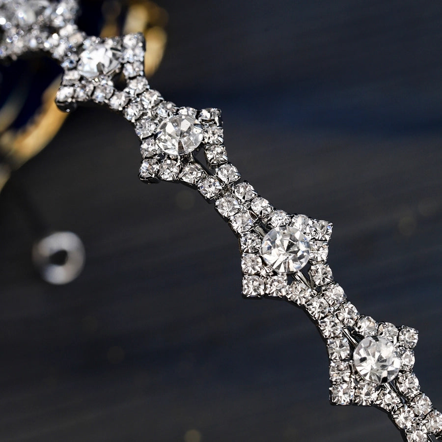 Women's Luxurious Geometric Copper Inlay Rhinestones Hair Band