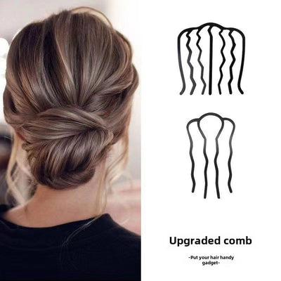 Lazy hair dish artifact meatball head comb hair comb hair clip inverted U-shaped hair clip professional styling headdress hair fork women