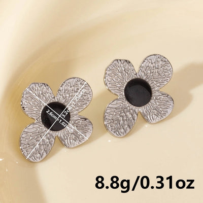 1 Pair Elegant Flower 304 Stainless Steel Ear Studs