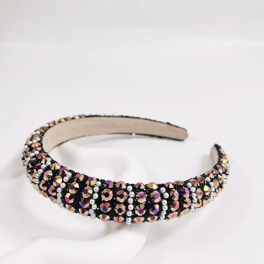 women's elegant lady geometric rhinestone hair band
