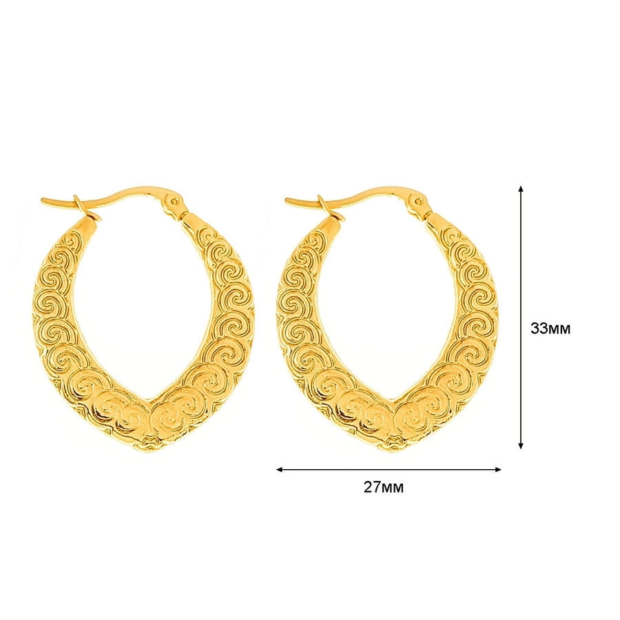 1 Pair Basic Simple Style Classic Style U Shape Geometric Round Plating Titanium Steel Earrings
