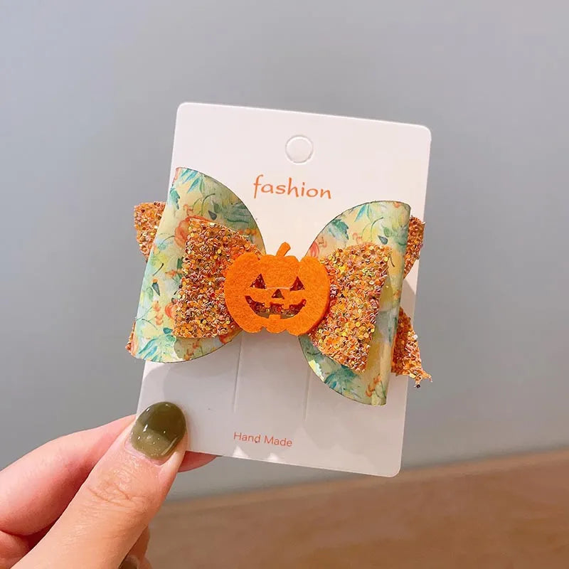 Halloween Cool Style Girl'S Pumpkin Cat Ghost Felt Hair Clip