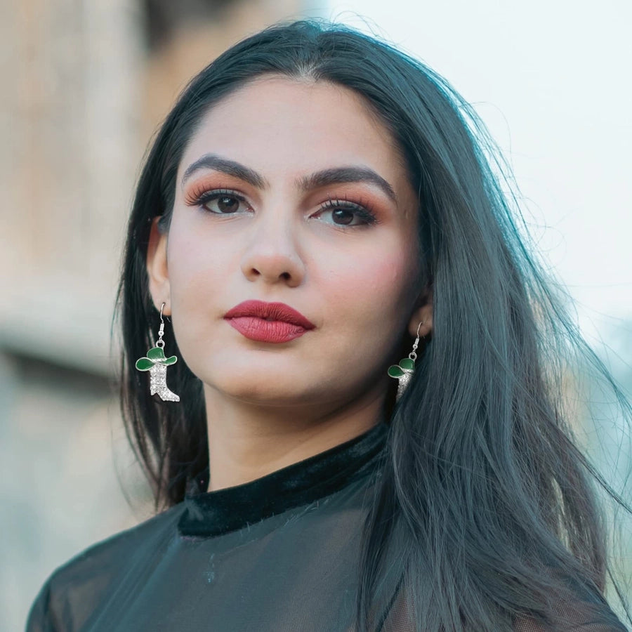 1 Pair Casual Simple Style Streetwear Boots Plating Copper Zircon Drop Earrings