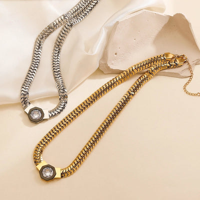 Jewelry Retro Geometric 304 Stainless Steel Necklace