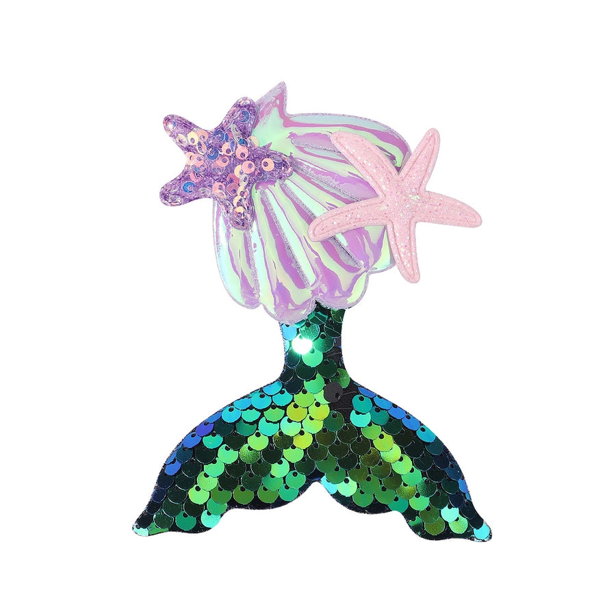 cute mermaid sequin cloth patchwork hair clip