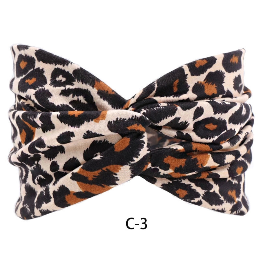 elegant streetwear plaid leopard cloth hair band